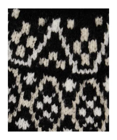 Nili Lotan Chrissy Fair Isle Jacquard-knit Cashmere And Silk-blend Sweater In Black
