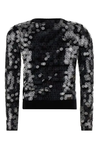 Max Mara Studio Necton Sequin Embellished Knit Cardigan In Black
