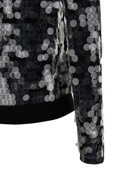 Max Mara Studio Necton Sequin Embellished Knit Cardigan In Black