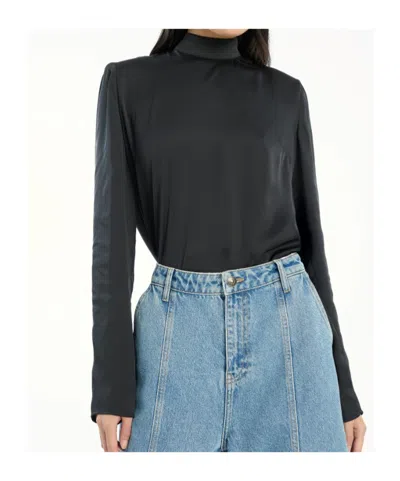 Rotate Birger Christensen Draped-back Top In Black