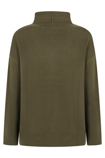 Aspesi Turtleneck Ribbed Knit Pullover In Brown