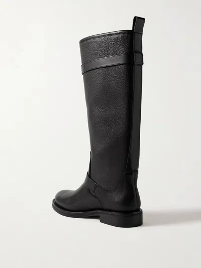 Simkhai Women's Noah Leather Over The Knee Boot In Distressed Chocolate In Black