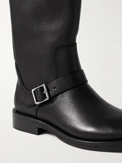 Simkhai Women's Noah Leather Over The Knee Boot In Distressed Chocolate In Black