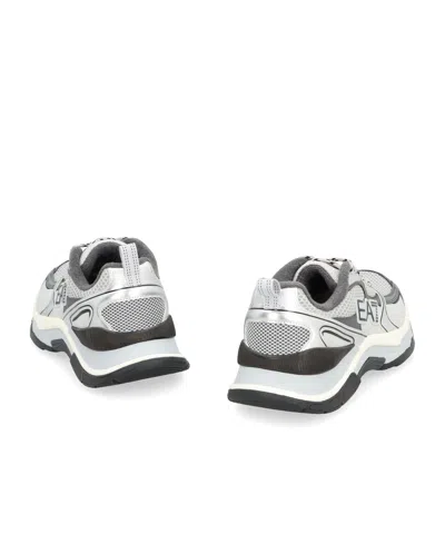Ea7 Predator Metallic-panel Low-top Sneakers In White