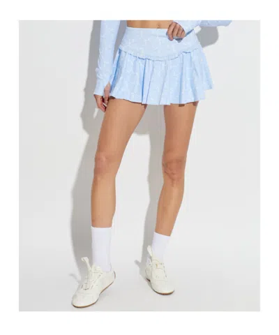 Loveshackfancy Vanina Ruffled Training Skort In Blue
