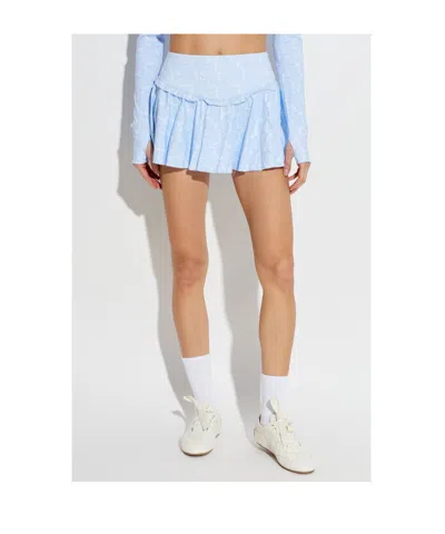 Loveshackfancy Vanina Ruffled Training Skort In Blue
