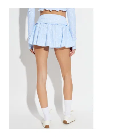 Loveshackfancy Vanina Ruffled Training Skort In Blue
