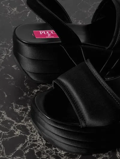 Pucci Ami Touch-strap Platform Sandals In Black
