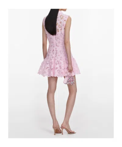 Self-portrait Pink Lace Collared Mini Dress In Multi