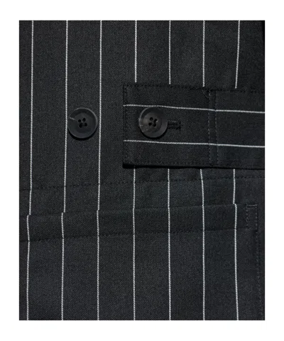 Y-3 Striped-pattern Buttoned Jacket In Black