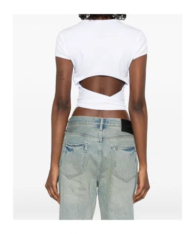 Diesel Cut-out Tie-back T-shirt In White