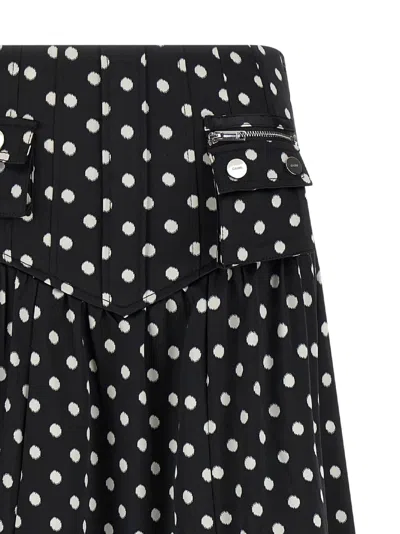 Ganni Women's Printed Double Satin Corset A-line Maxi Skirt In Black