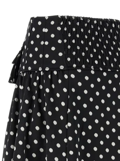 Ganni Women's Printed Double Satin Corset A-line Maxi Skirt In Black