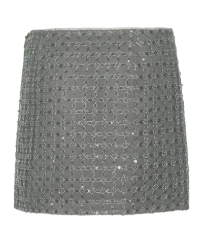 Rotate Birger Christensen Beaded Mini Skirt With Strass And Side Zip Closure In Multi