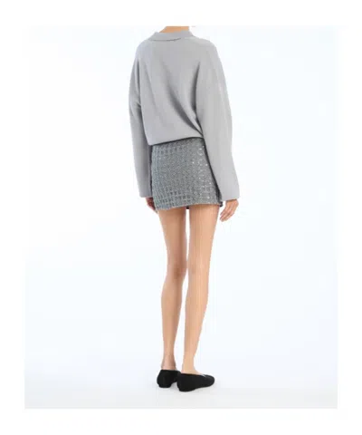 Rotate Birger Christensen Beaded Mini Skirt With Strass And Side Zip Closure In Multi