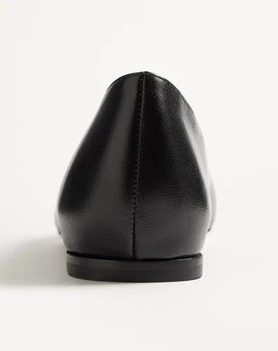 Valentino Garavani Black V Logo Signature Ballerina Flats In Nappa Leather In Multi