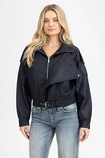 Miss Me Lonnie Leather Jacket - M / Black