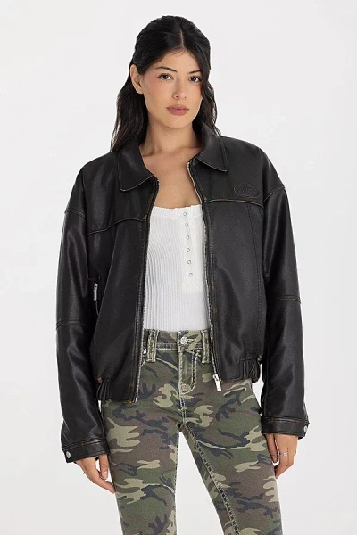 Miss Me Ember Leather Jacket - S / Copper Brown In Black