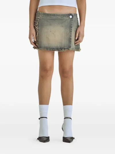 Undergold Ripped Basic Skirt In Gray