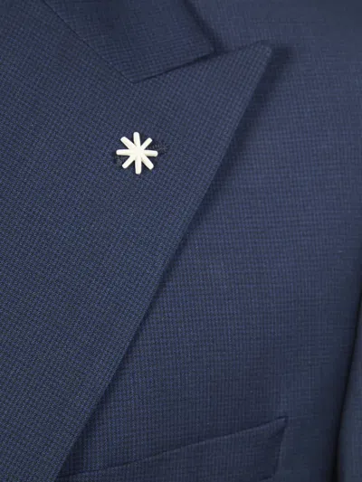 Manuel Ritz Single-breasted Suit In Blue