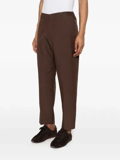 Greyed Belt-loop Trousers In Brown