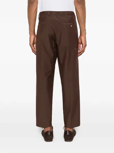 Greyed Belt-loop Trousers In Brown
