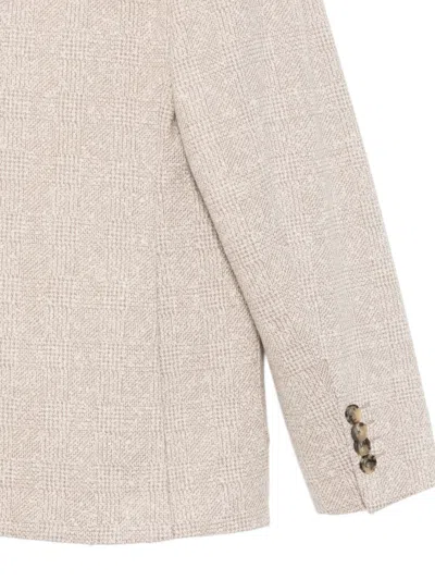Etro Checked Two-button Blazer In Neutral
