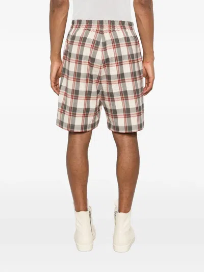 Rick Owens Plaid-pattern Shorts In White