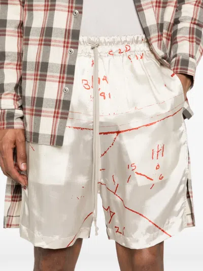 Rick Owens Plaid-pattern Shorts In White