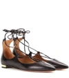 Aquazzura Black Christie Leather Ballet Flats