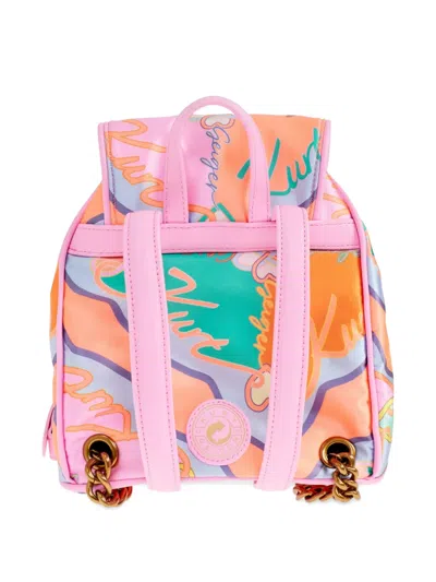Kurt Geiger Printed Backpack In Orange