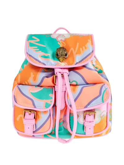 Kurt Geiger Printed Backpack In Orange