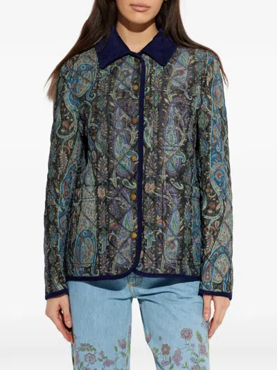Etro Paisley Collared Jacket In Multi