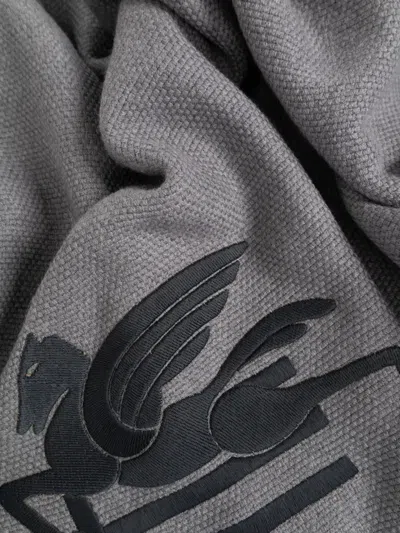 Etro Home Pegasus Blanket In Gray
