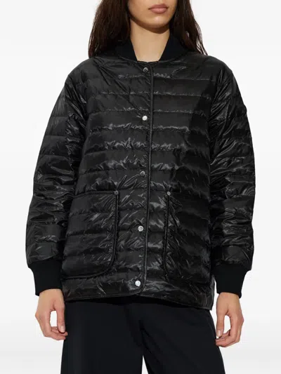Moose Knuckles Transit Lightweight Down Bomber Jacket In Black