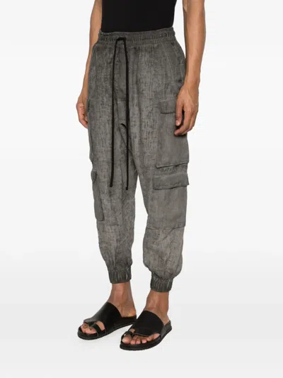 Thom Krom Drawstring Cargo Pants In Gray