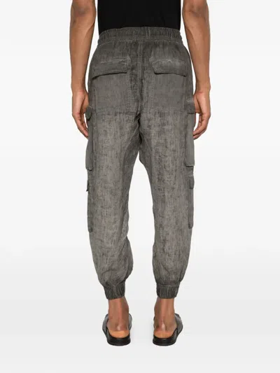 Thom Krom Drawstring Cargo Pants In Gray