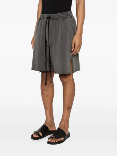 Thom Krom Drawstring Side-slit Shorts In Gray
