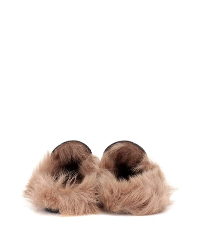 Shop Gucci Princetown Fur-lined Slippers In Multicoloured