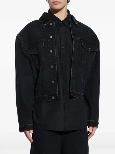 Entire Studios Buttoned Demin Jacket In Blue