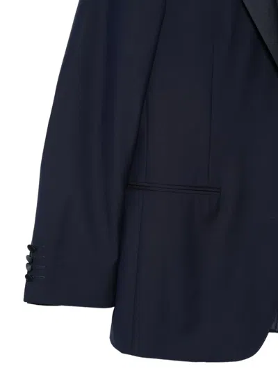 Canali Peak-lapel Suit In Blue