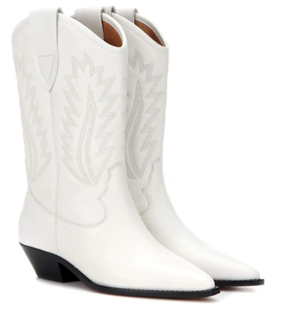 Shop Isabel Marant Étoile Dallin Leather Boots In White