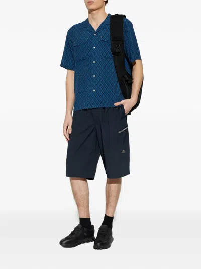 Moose Knuckles Patterned Shirt In Blue