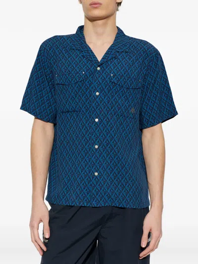 Moose Knuckles Patterned Shirt In Blue