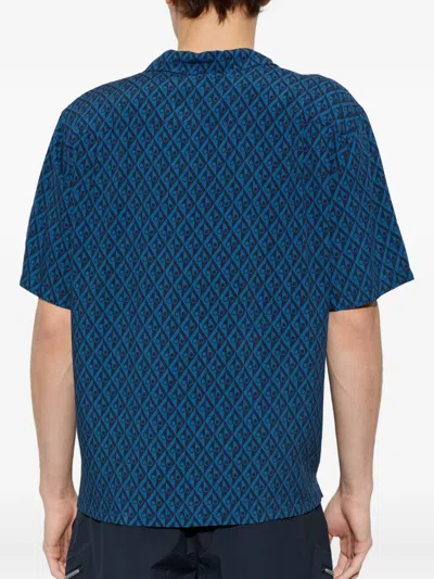Moose Knuckles Patterned Shirt In Blue