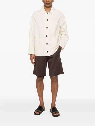 Herno Buttoned Shorts In Brown