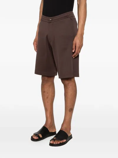 Herno Buttoned Shorts In Brown