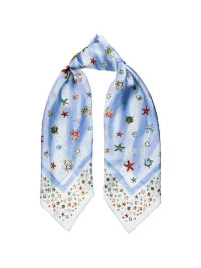 Eshvi Printed Silk Scarf In Multi