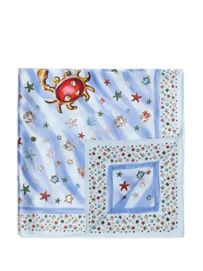 Eshvi Printed Silk Scarf In Multi