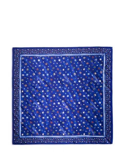 Eshvi Printed Silk Scarf In Multi